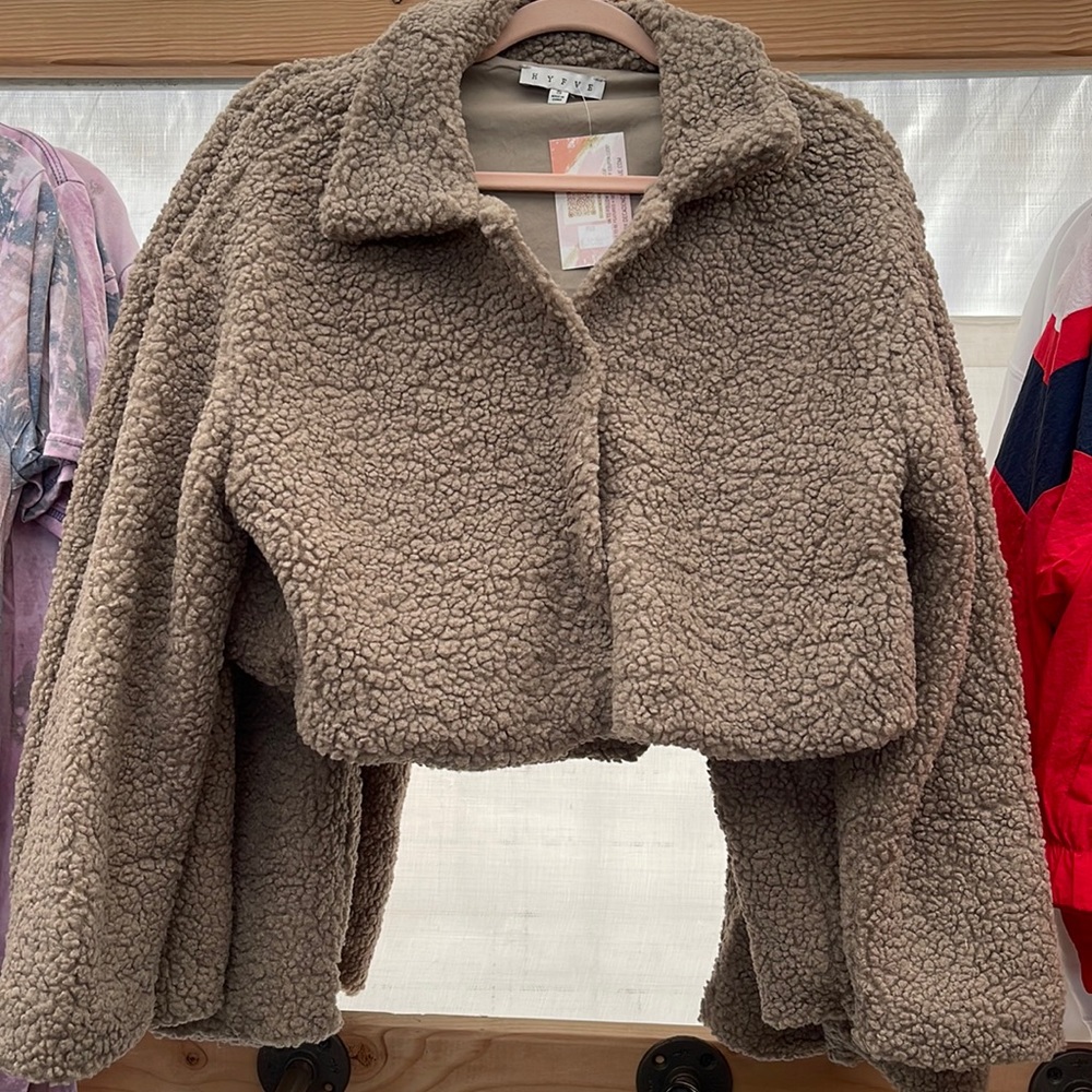 Brand new Crop Coat in Mocha